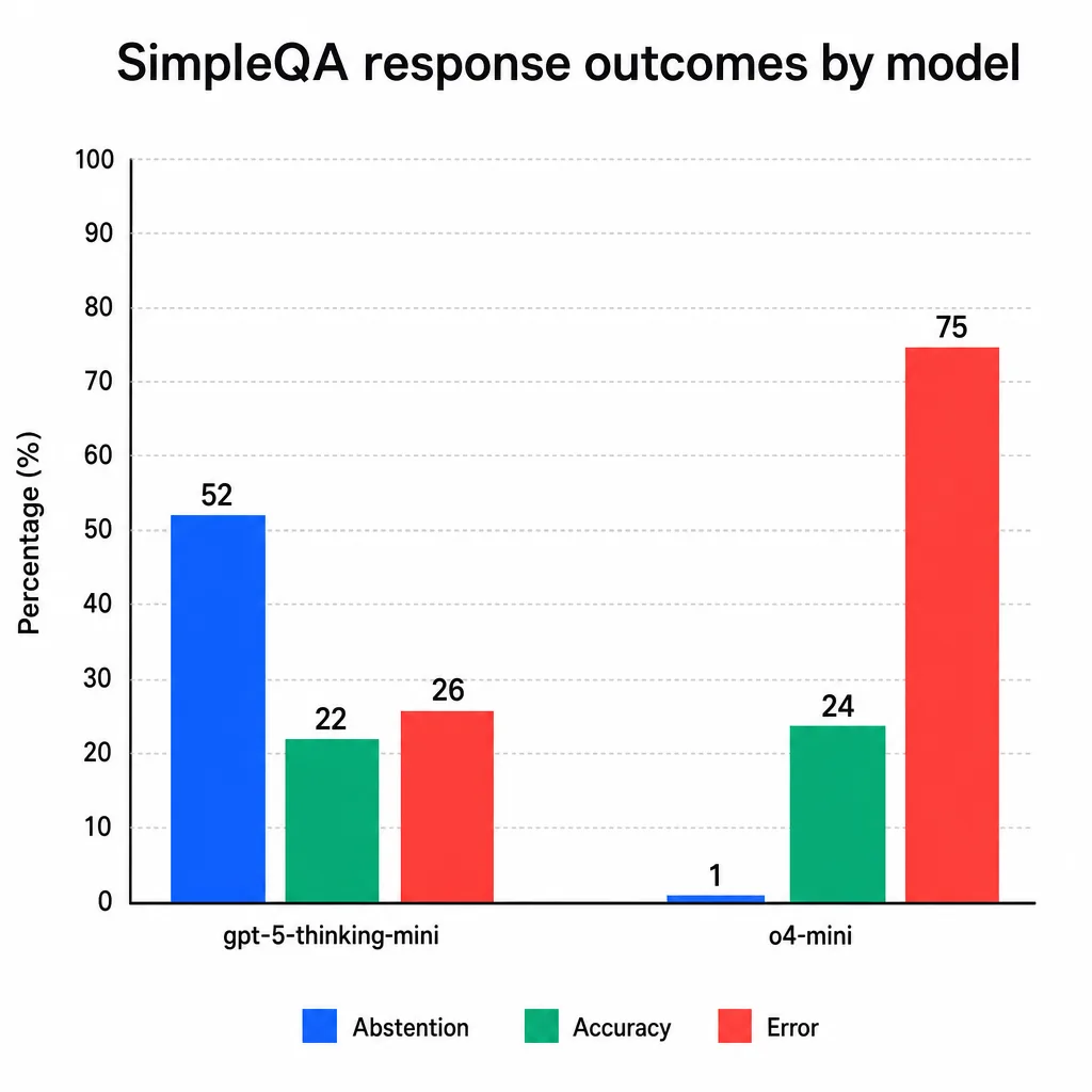 SimpleQA response outcomes by model